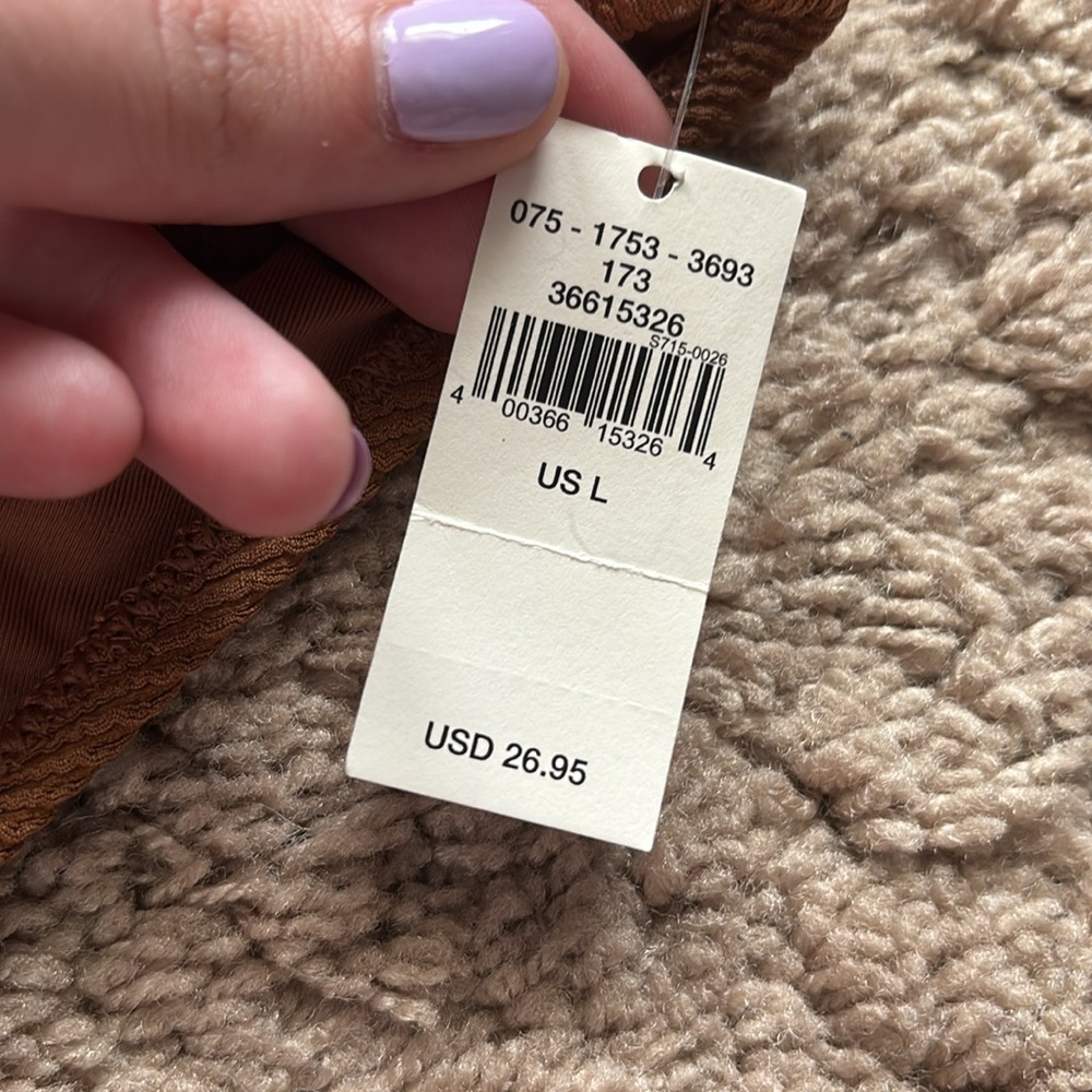 NWT Aerie Brown Ribbed Bikini Bottoms Size L - Picture 5 of 9